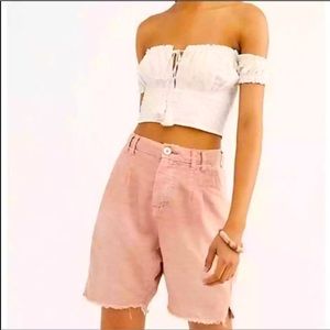 Free People Utility Shorts in Braided Rose